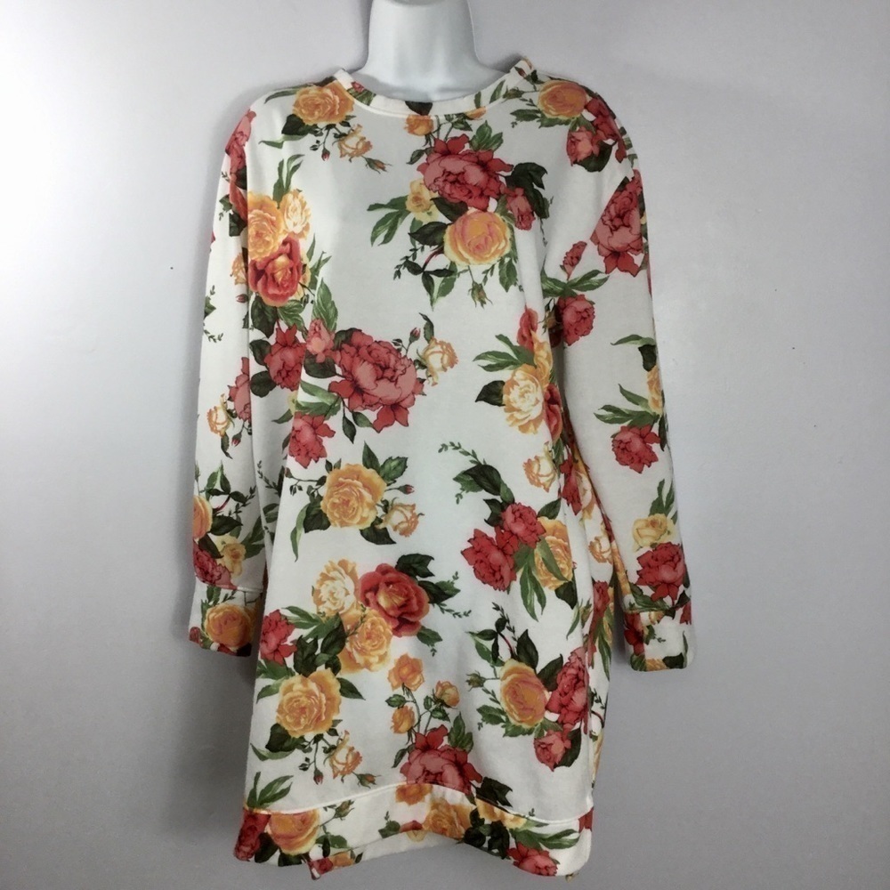 𝅺gianni Bini Floral Sweatshirt Dress Size M